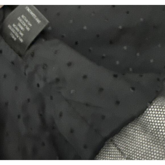 White House Black Market Single Button Gray Ruffle Collar Blazer Jacket Large - Picture 5 of 5